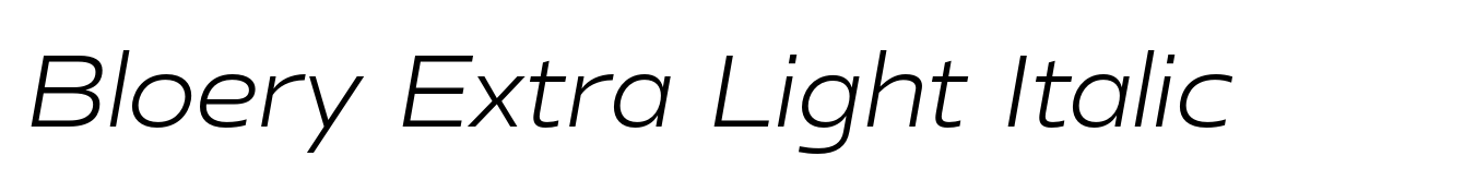 Bloery Extra Light Italic